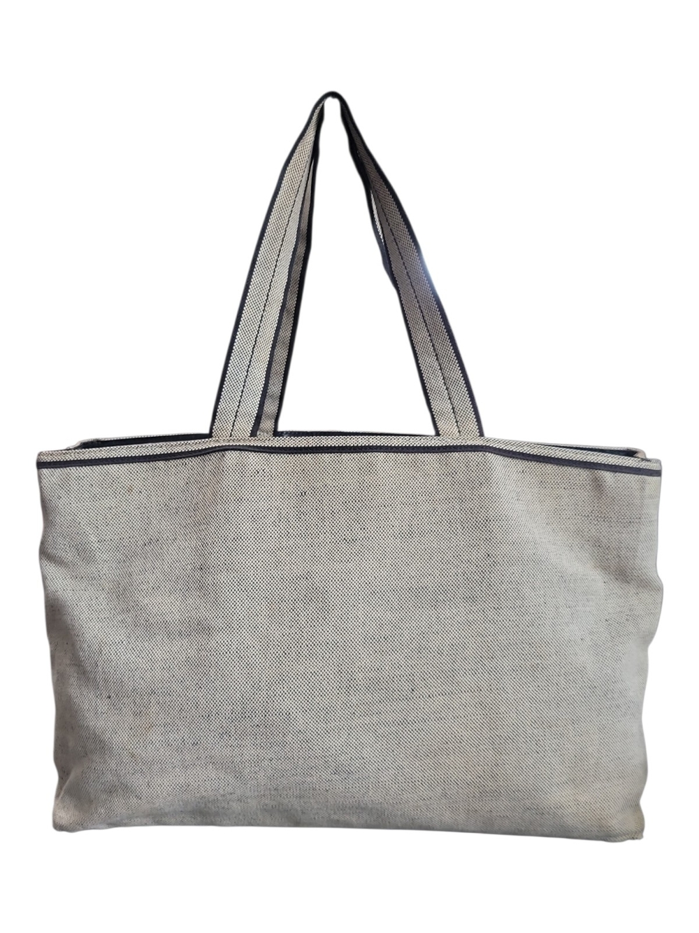 Prada Enameled Metal Triangle Grommet Canapa Tote Bag - Picture 3 of 16